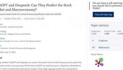 DeepSeek vs ChatGPT：谁可以预测股票市场与宏观经济?