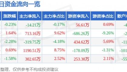 股票行情快报：城投控股（600649）2月20日主力资金净卖出14.21万元